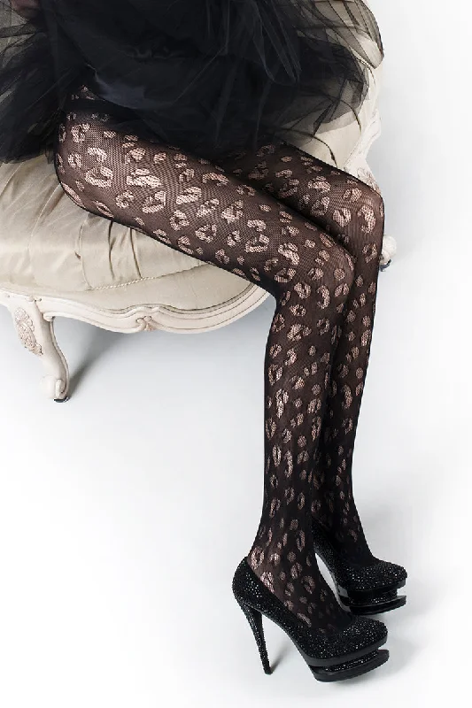 Savings Spectacular Kiss Me Leopard Print Fishnet Tights