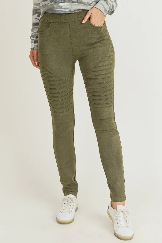 Midnight Sale Moto Street Style Faux Suede Legging