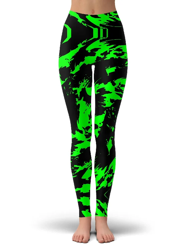 New Markdowns Neon Graffiti Paint Splatter Leggings