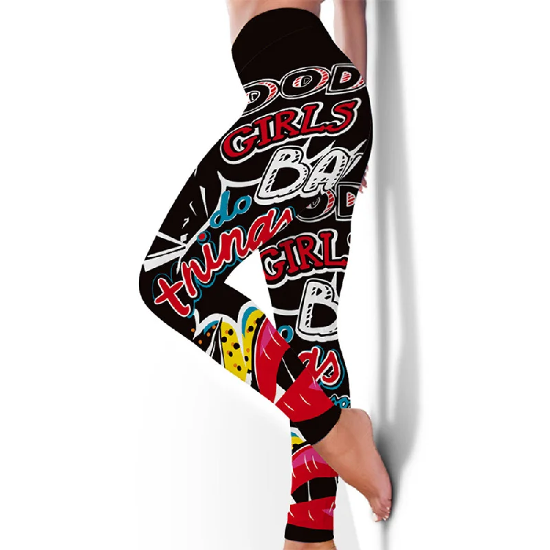 Today’s Special New Fitness High Elasticity Sweat-Absorbent Digital Printing Flower Butterfly Leggings High Waist Slim Yoga Pants Leggings Women
