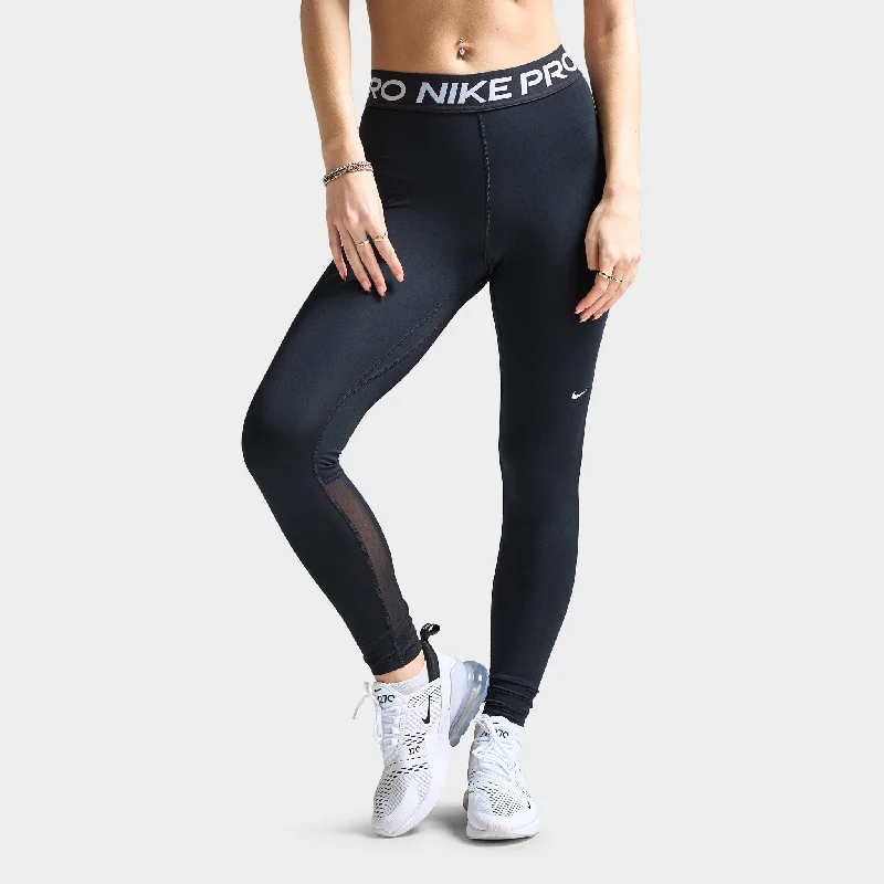 Buy Now Nike Pro Women's Mid-Rise Mesh-Panelled Leggings Black / White