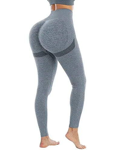 Price Rollback NORMOV Butt Lifting Workout Leggings for Women,Seamless High Waist Gym Yoga Pants Blue