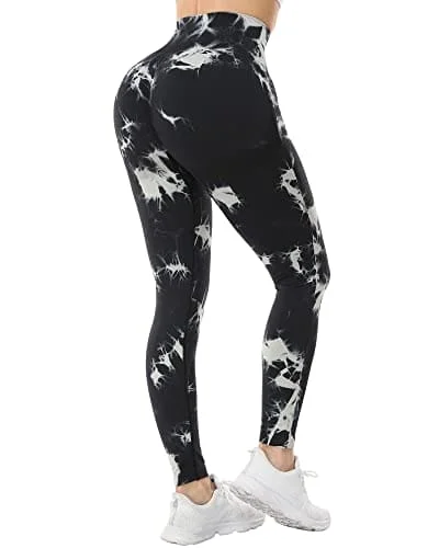 Limited Availability NORMOV Butt Lifting Workout Leggings for Women,Seamless High Waist Gym Yoga Pants Dye Black