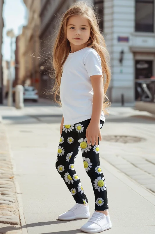 Don't Miss Oopsy Daisy Lucy Cute Black Floral Printed Leggings - Kids