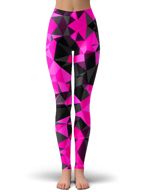Can't Miss Pink and Black Geo Leggings