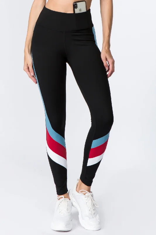 Savings Alert Pump It Up Active Color Block Stripe Legging
