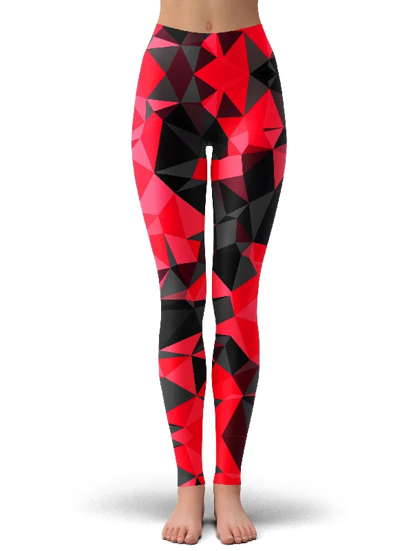 Year-End Sale Red and Black Geo Leggings