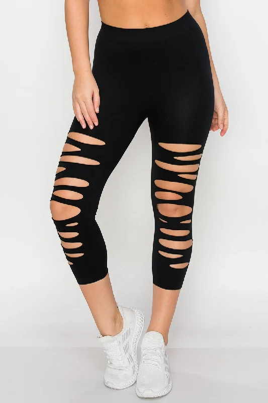 Overstock Ripped and Distressed Seamless Leggings