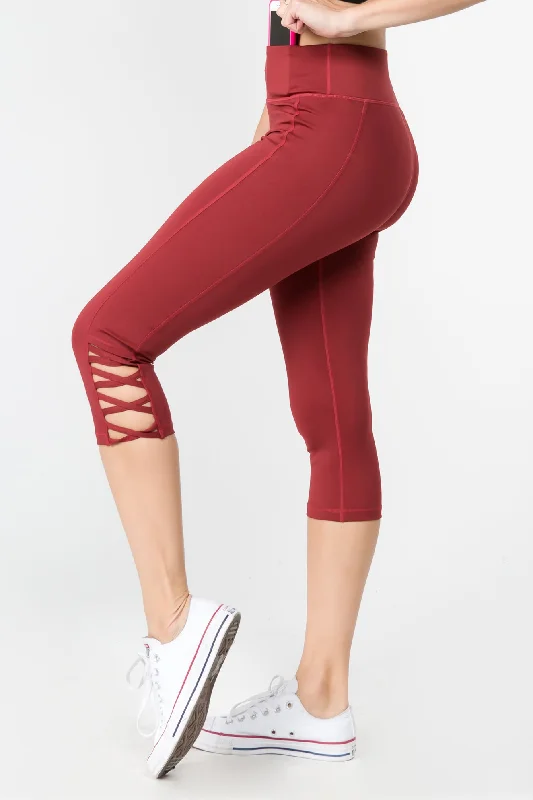 Mega Deal Lattice Capri Workout Leggings