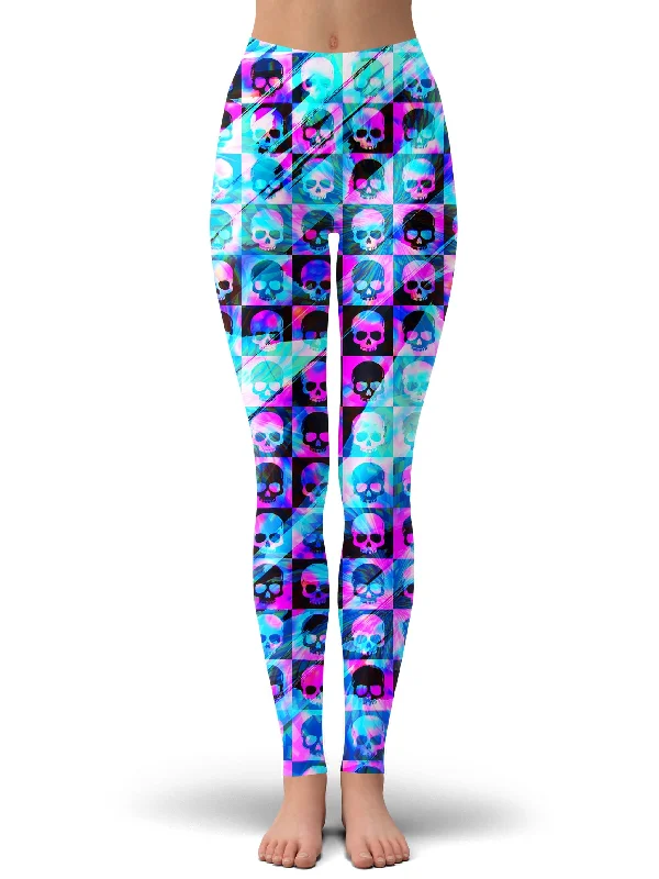 Discount Extravaganza Skull Fam Blue Leggings