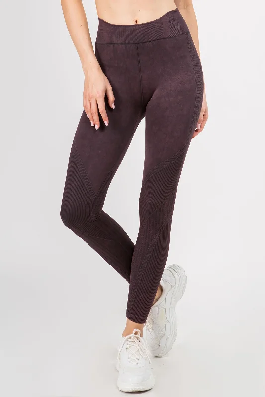 Value Deals Stone Washed Moto Style Seamless Leggings