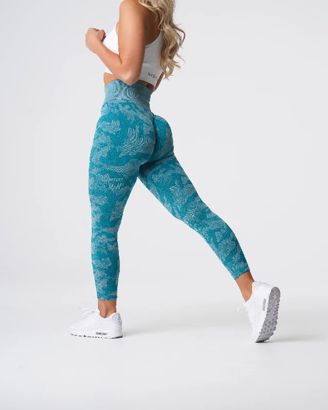 Instant Savings Teal Camo Seamless Leggings