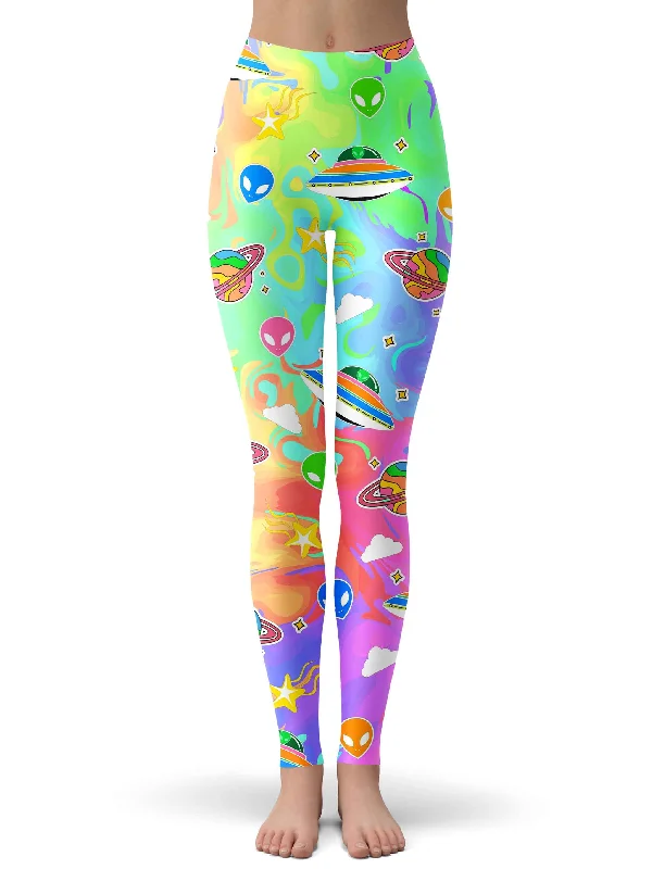 Major Savings Trippy Alien Invasion Leggings