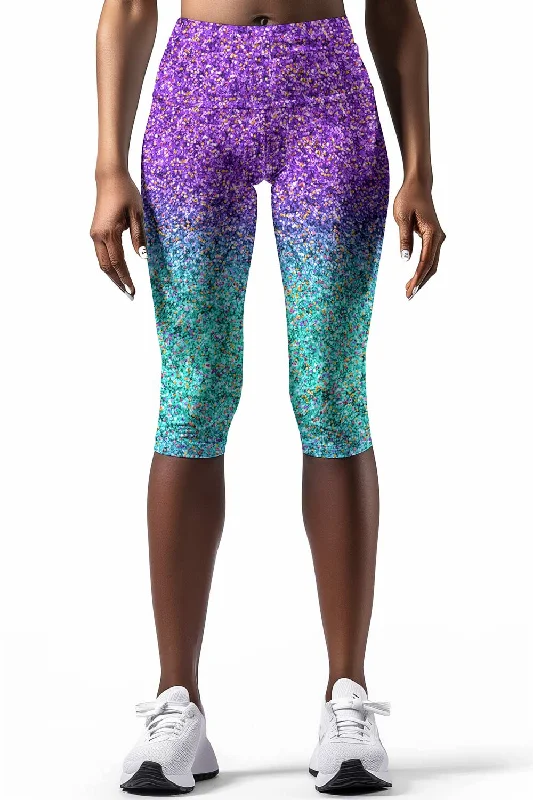 Stock Clearance Ultraviolet Ellie Purple Performance Yoga Capri Leggings - Women