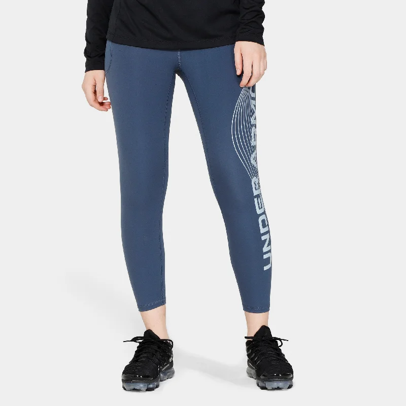 Exclusive Savings Under Armour Women's Motion Branded Ankle Leggings Downpour Grey / Harbour Blue