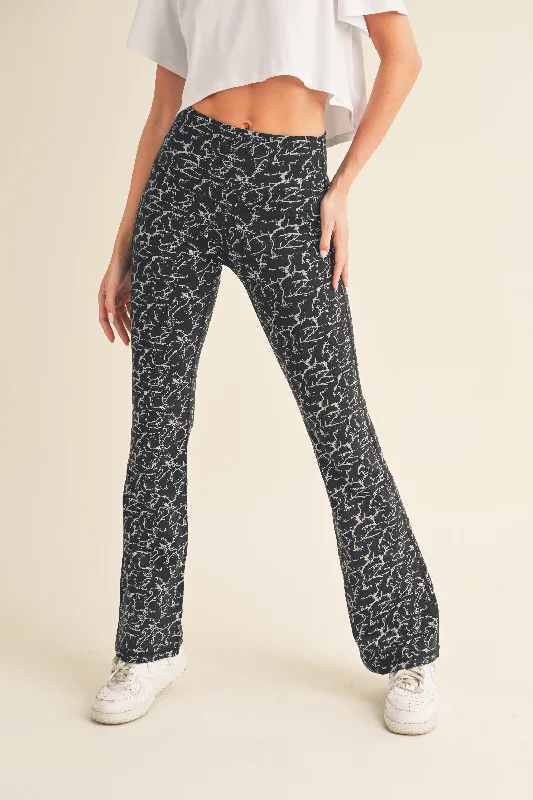Markdowns Women’s Glow In The Dark Paint Splatter Flared Yoga Pants