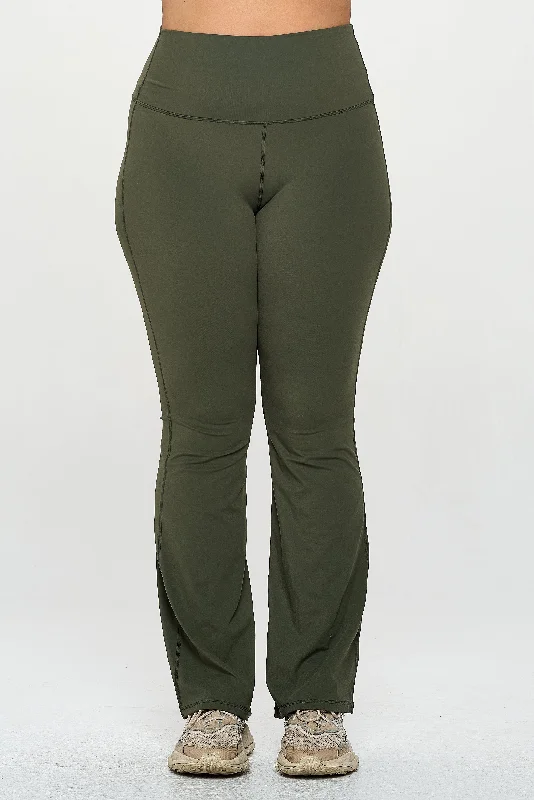 Great Deals Women's Plus Size Ultra Soft High Waisted Flare Yoga Pants