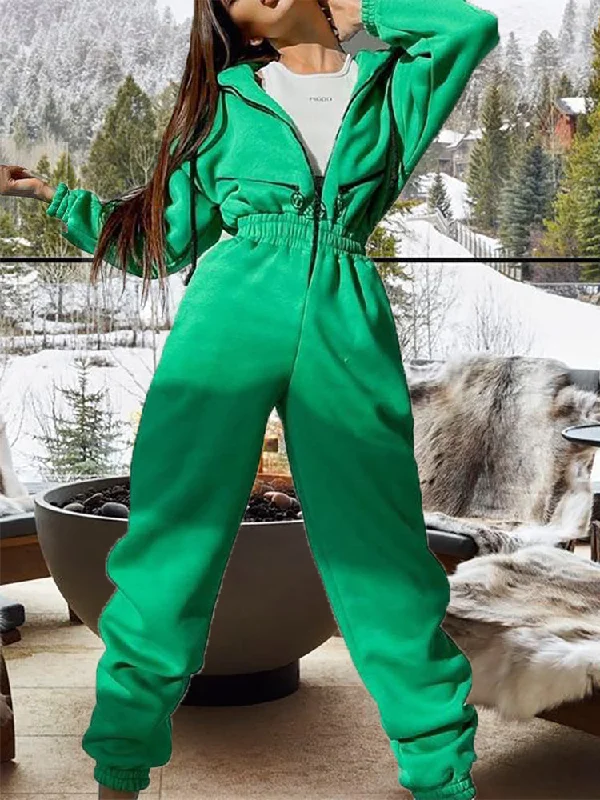 Exclusive Access Ashoreshop Womens One Piece Sweatshirt Jumpsuits Slip On and Go Winter Jumpsuits