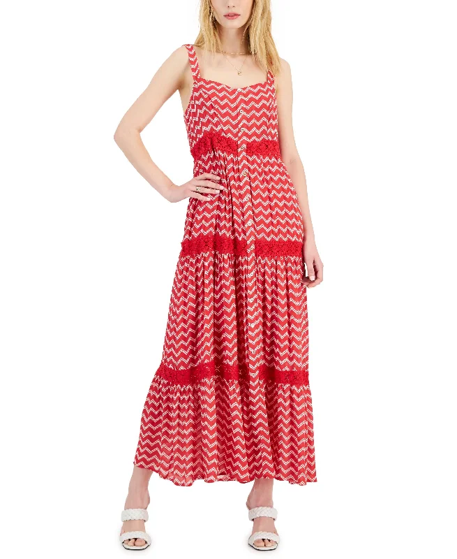 Warehouse Sale Fever Womens Gauze Tiered Maxi Dress