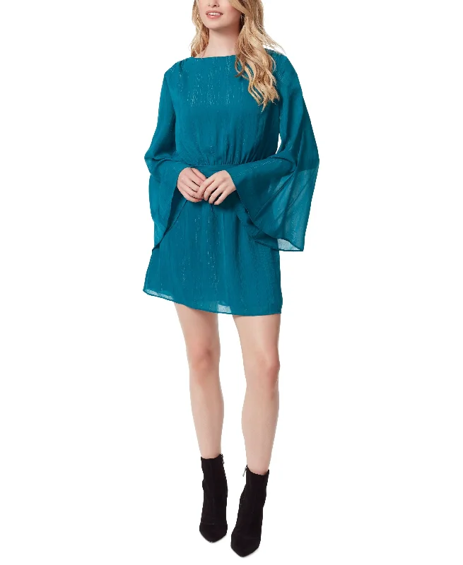 Limited Time Discount Jessica Simpson Womens Amella Slit Sleeve Boat Neck Dress