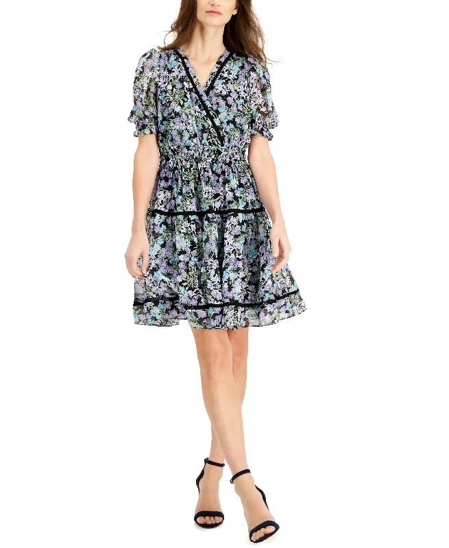 Price Fest Taylor Floral Print Chiffon A Line Dress