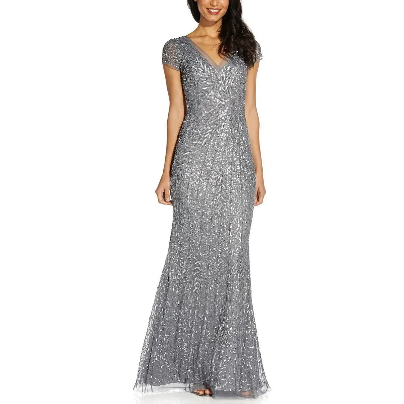 Weekend Flash Sale Adrianna Papell Womens Beaded Mermaid Evening Dress