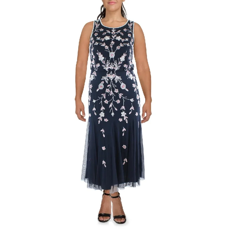 Great Deals Adrianna Papell Womens Beaded Sleeveless Evening Dress