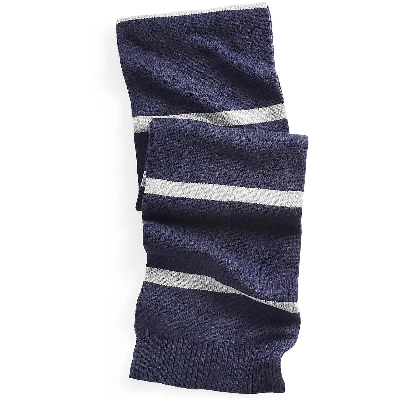 Inventory Reduction Alfani Mens Horizontal Stripes Ribbed Trim Winter Scarf