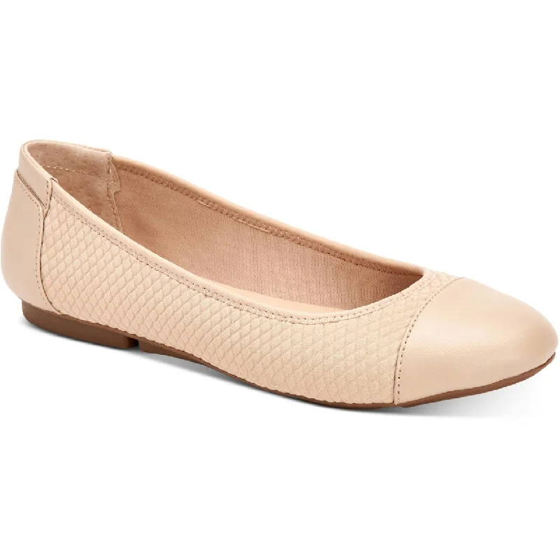 Steals and Deals Alfani Womens Tavii Cushioned Footbed Toe Cap Ballet Flats