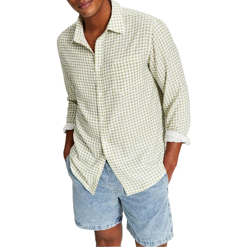 Buy More, Save More And Now This Mens Check Print Gingham Button-Down Shirt