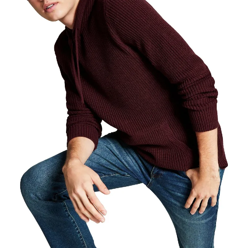Mega Sale And Now This Mens Ribbed Knit Pullover Hooded Sweater