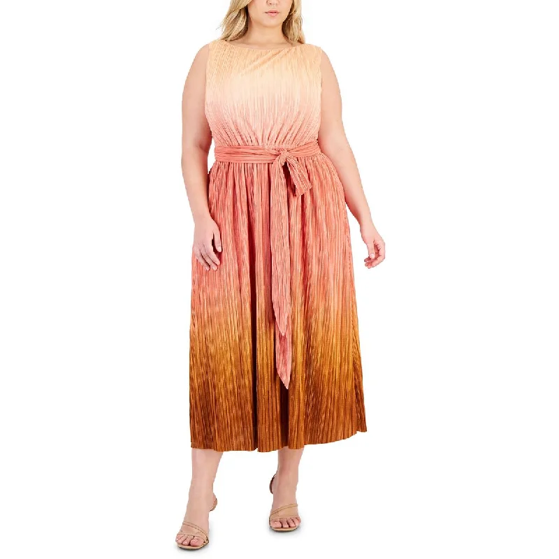 Holiday Sale Anne Klein Womens Plus Ombre  Midi Dress
