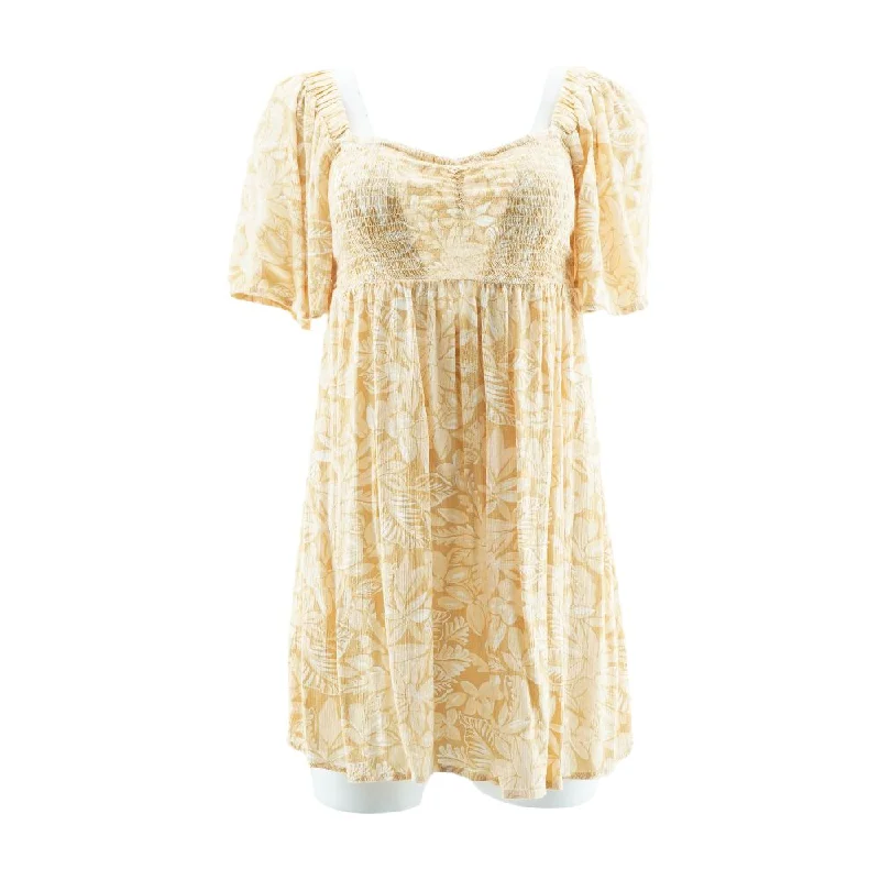 Closeout Sale Beige Floral Midi Dress