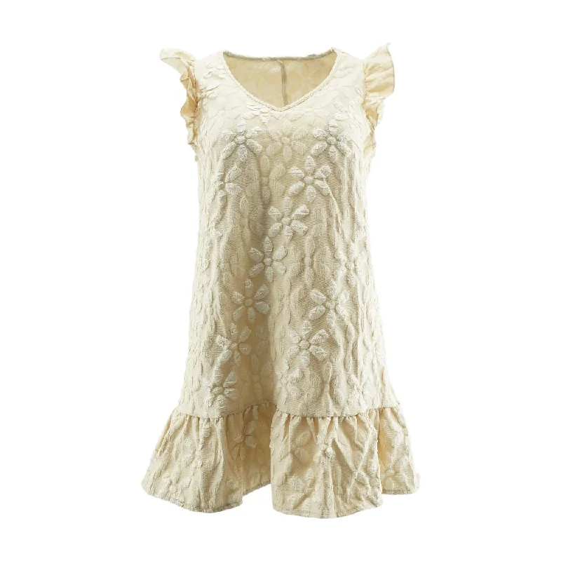 Special Price Beige Floral Mini Dress