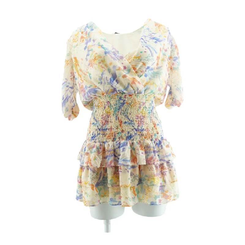 Best Deals Beige Graphic Mini Dress