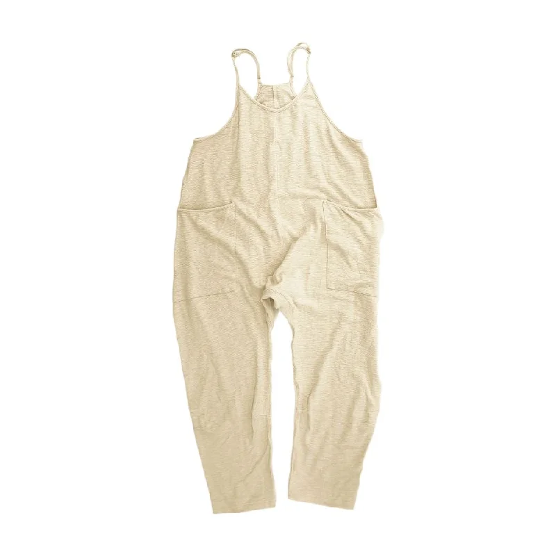 Stock Up and Save Beige Solid Jumpsuit