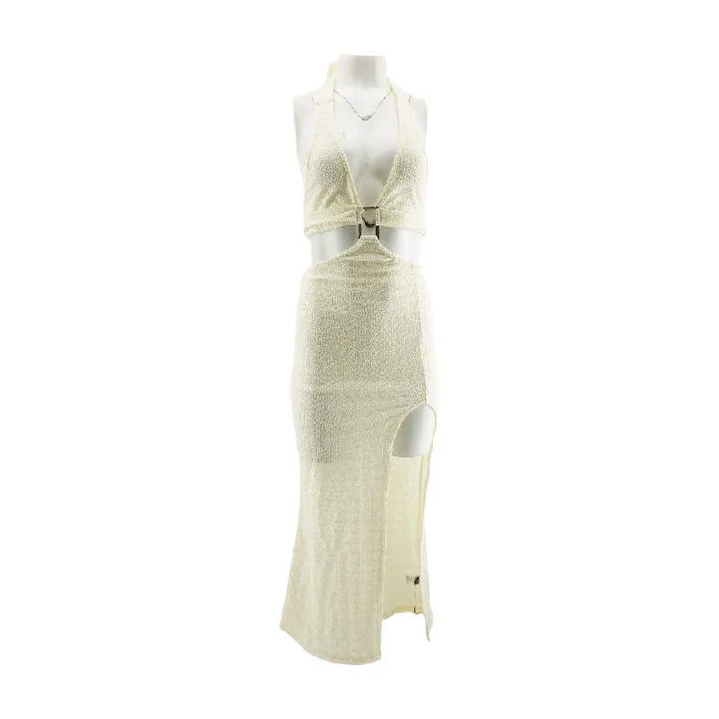Crazy Savings Beige Solid Midi Dress