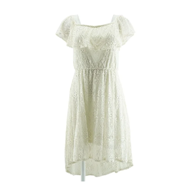 New Markdowns Beige Solid Midi Dress