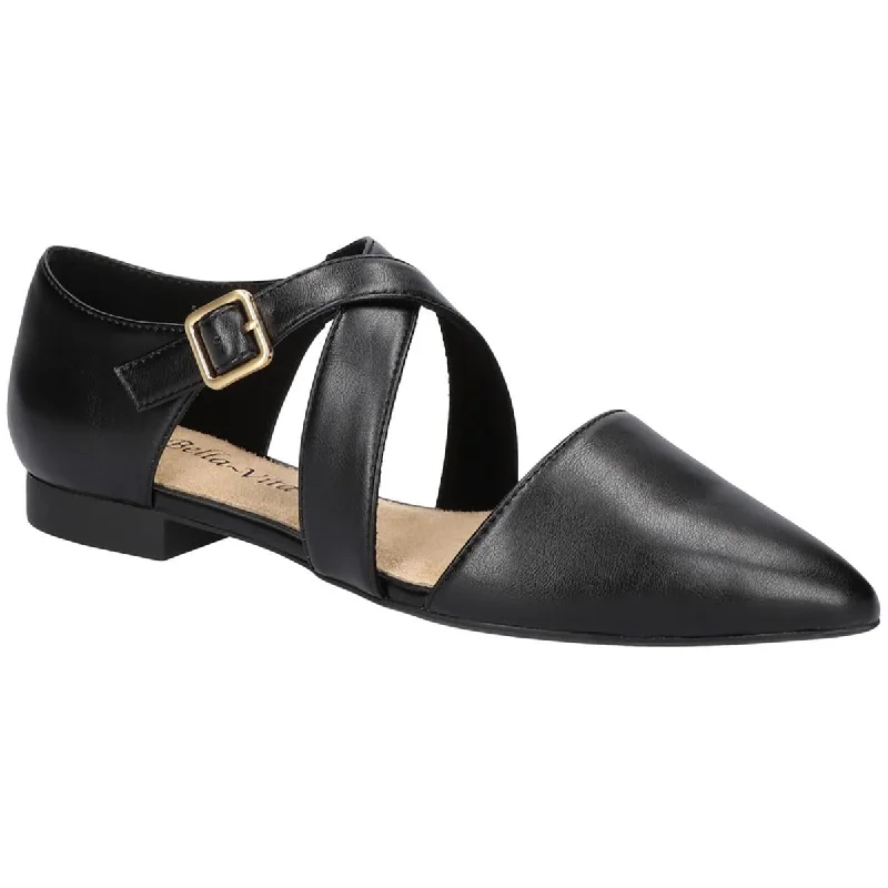 Blowout Deals Bella Vita Womens MADDI Faux Leather Pointed Toe Ballet Flats