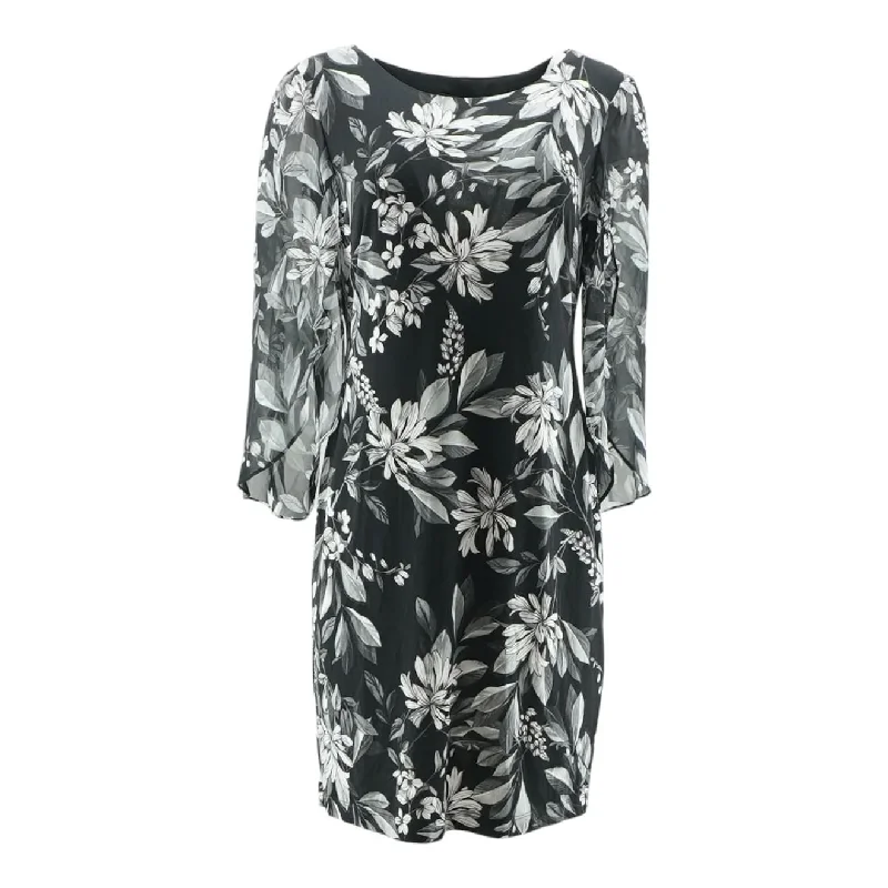 New Deals Black Floral Midi Dress