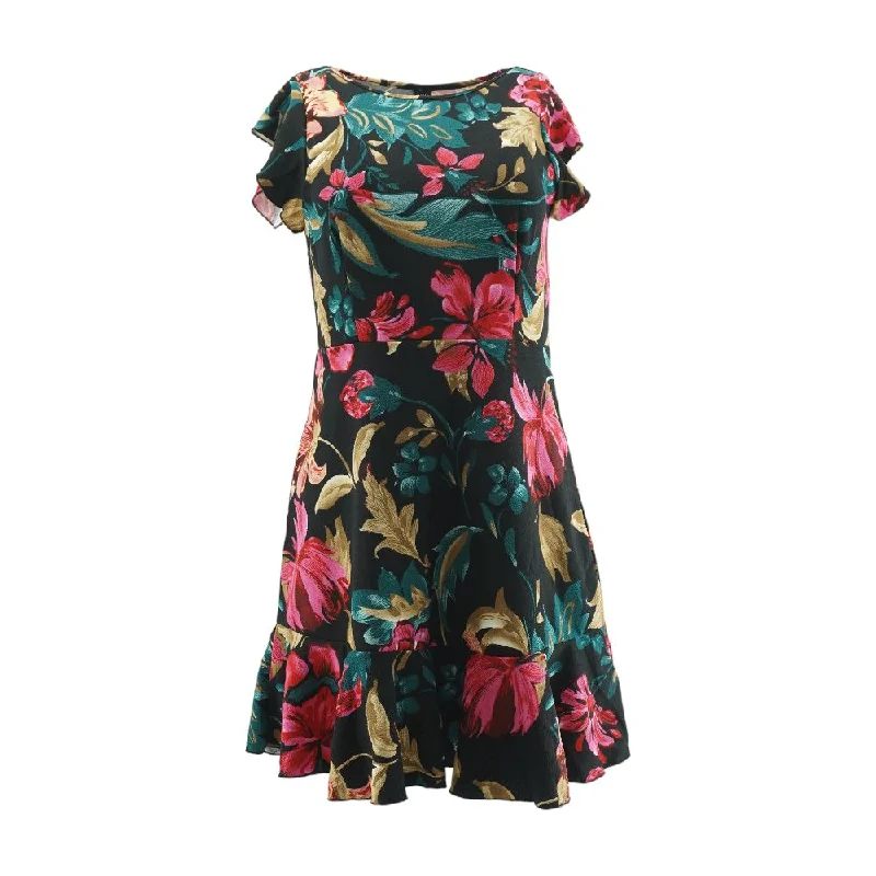 Value Deals Black Floral Midi Dress