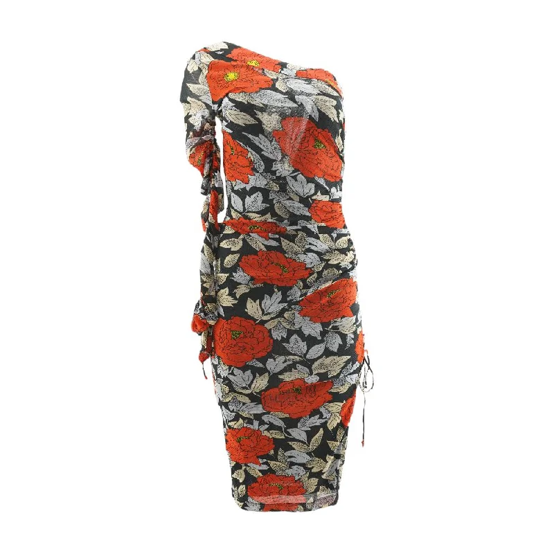 Price Rollback Black Floral Midi Dress
