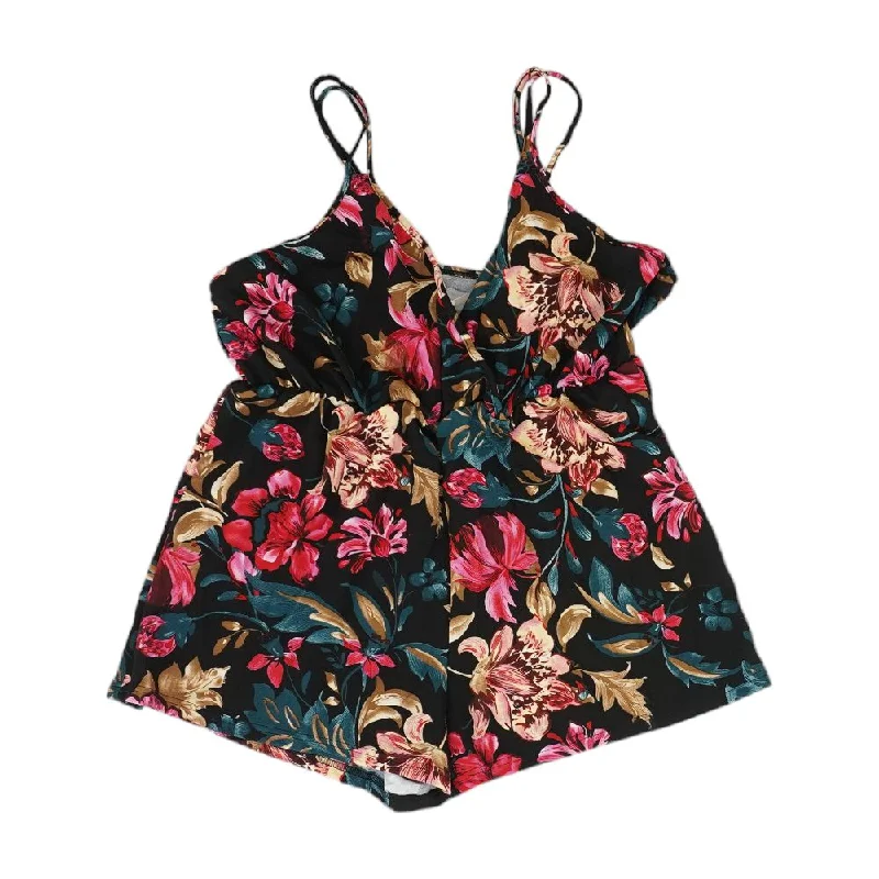 Midnight Madness Black Floral Romper