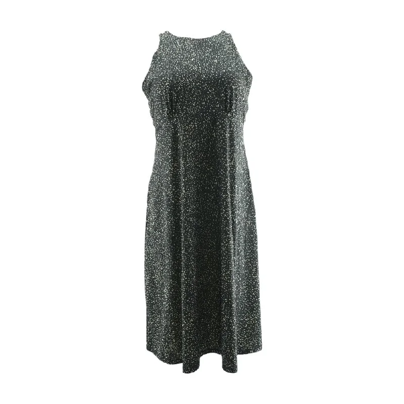 Super Deal Black Graphic Midi Dress