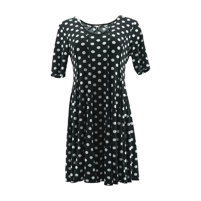 Clearance Sale Black Polka Dot Midi Dress