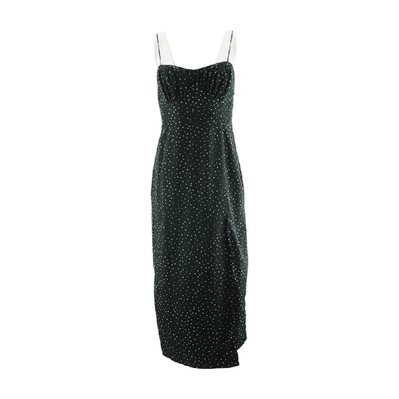Take Advantage Black Polka Dot Midi Dress