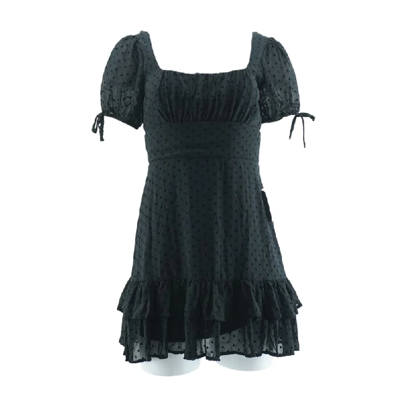 New Arrival Black Polka Dot Mini Dress