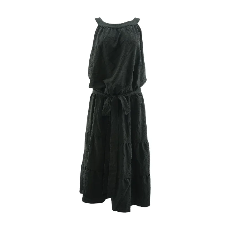 Special Price Black Solid Maxi Dress