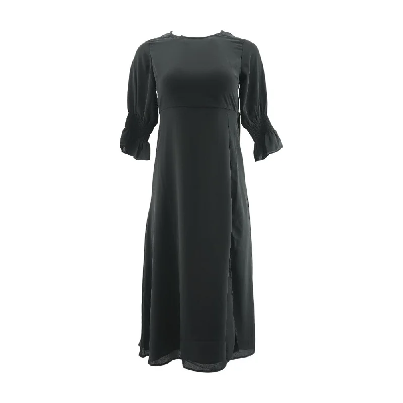 Deal Frenzy Black Solid Maxi Dress