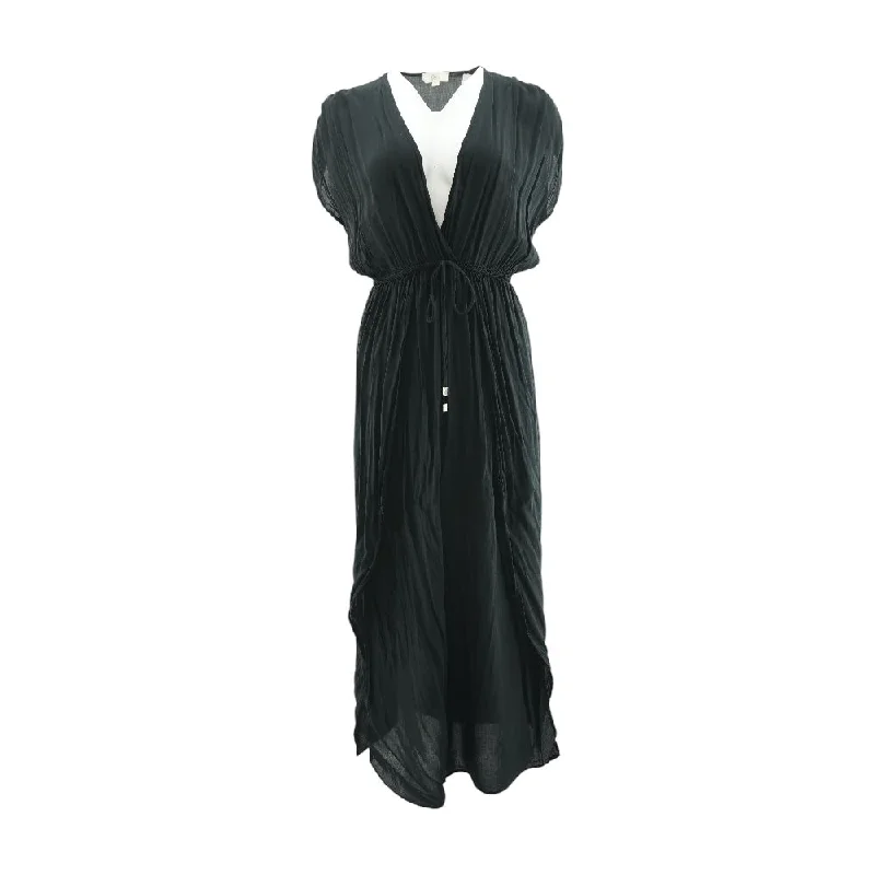 Hurry In Black Solid Maxi Dress